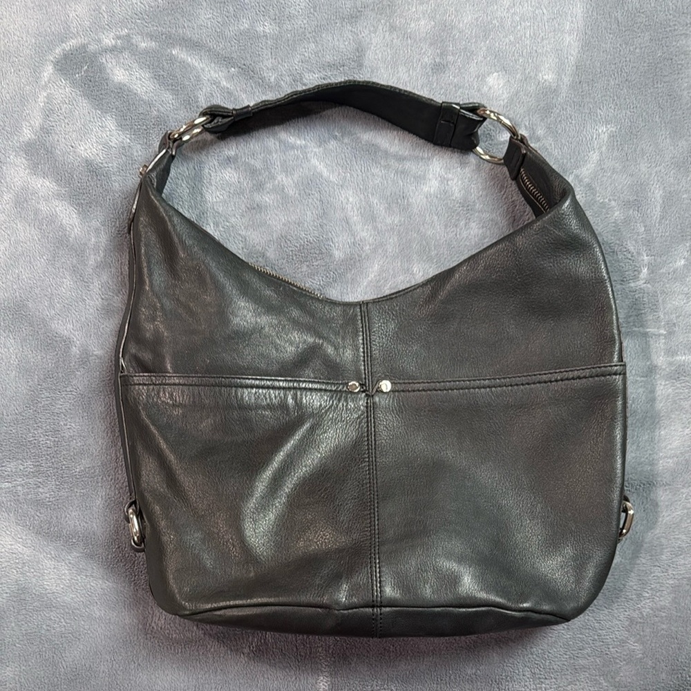 Tignanello Black Leather hobo Bag